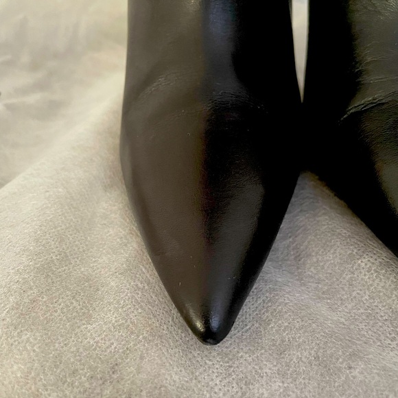 Zara Black Leather Heeled Boots 36 - Picture 4 of 7